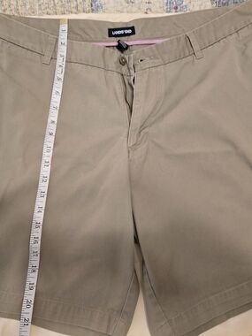 Lands' End Women's Khaki Shorts with Pink Waist Trim